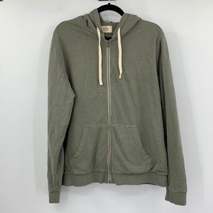 Marine Layer Olive Green Full Zip Hoodie Sz L